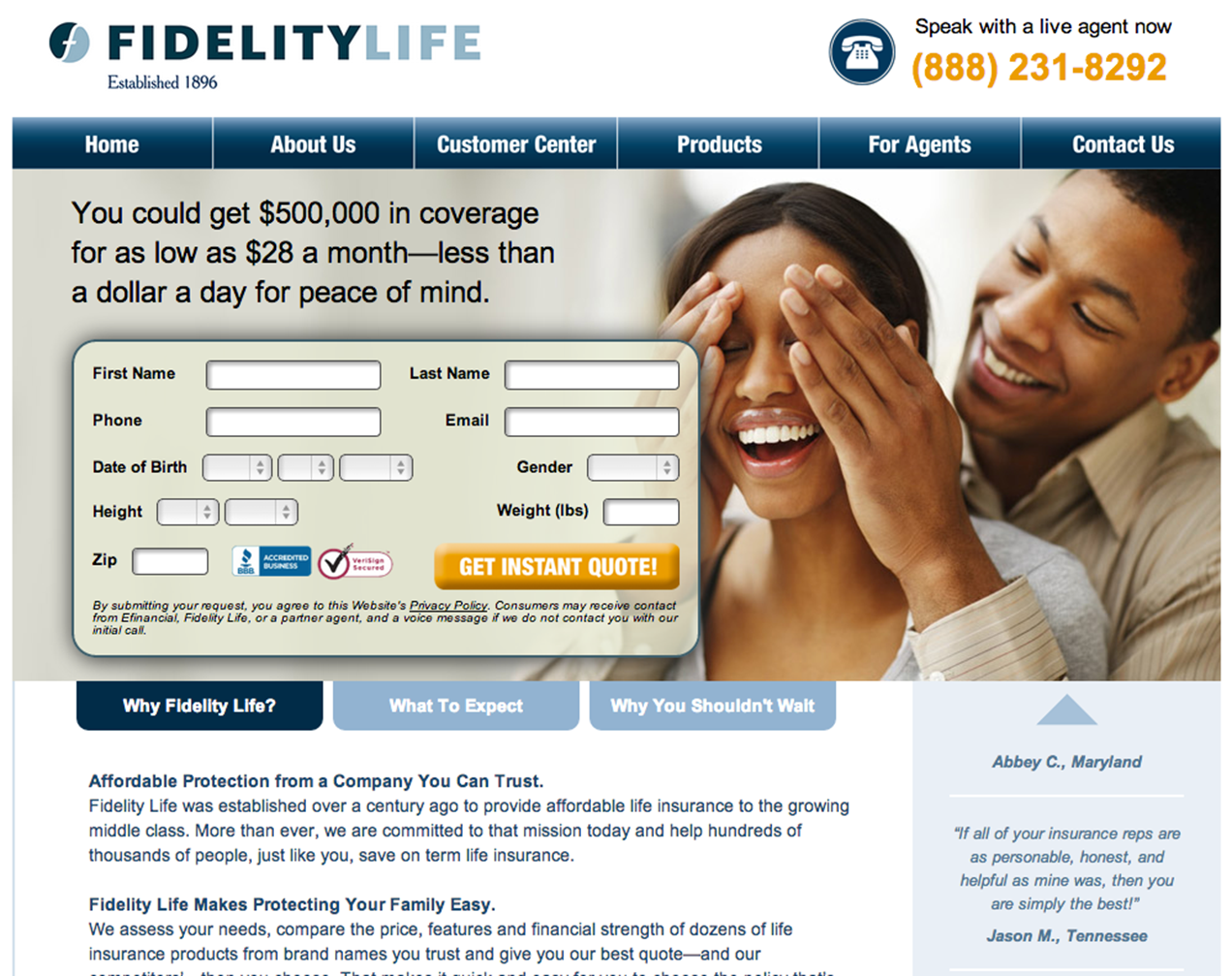 Fidelity Life Insurance Contact Number